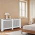 FATIVO High Radiator Cover Wood Cabinet: Internal Height 91cm White Heater Cover, Horizontal/Vertical Slats Radiator Cover Option