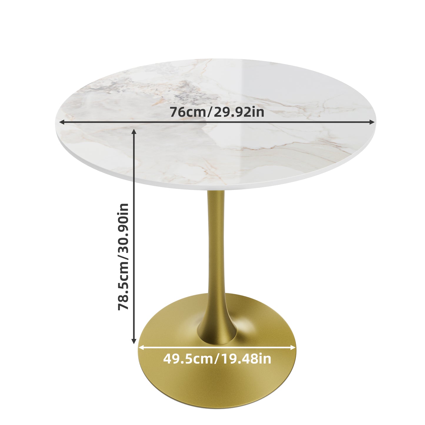 Sintered Stone Round Dining Table Kitchen Table Pedestal Base