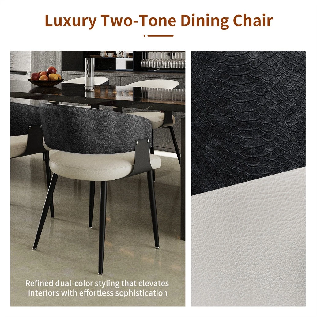 Set of 1/ 2 Microfiber Leather Upholstered Dining Chairs with Wide Seat Leisure Kitchen Chairs