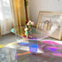 Iridescent Acrylic End Table Clear Rainbow Effect - Add a Splash Of Color