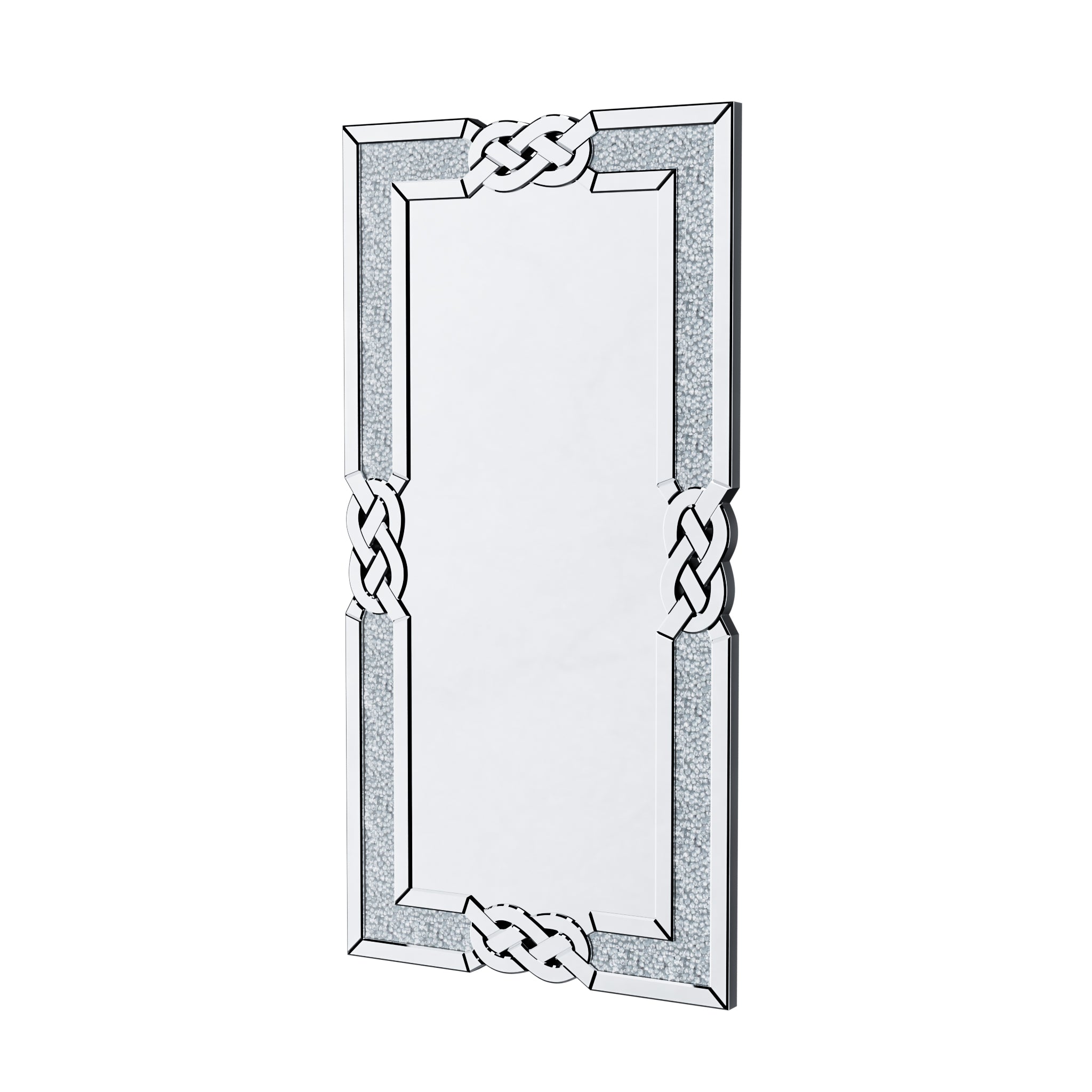 Rectangular Glass Crushed Diamond Wall Mirror Diamonds Inlay Hanging Decor Mirror