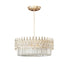 Luxurious Round Crystal Chandelier Pendant Lamp with Raindrops Oblong Crystals