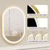 Front-lit Wall LED Bathroom Mirror, Oval Gold Aluminum Frame