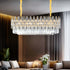 Rectangular Crystal Chandelier Pendant Lamp Light Fixtures w/ Raindrop Crystal