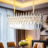 Rectangular Crystal Chandelier Pendant Lamp Light Fixtures w/ Raindrop Crystal