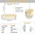 Rectangular Crystal Chandelier Pendant Lamp Light Fixtures w/ Raindrop Crystal