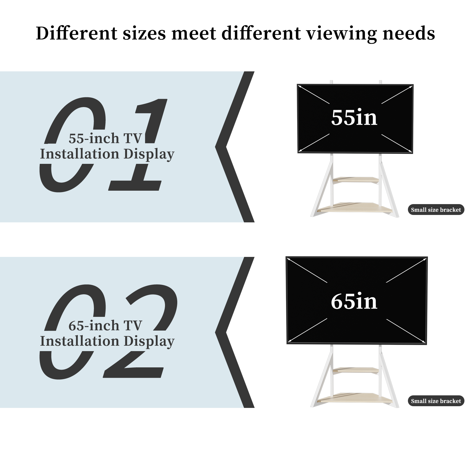 Heavy Duty Mobile TV Floor Stand with Wheels TV Mount Stand TVs Entertainment Center