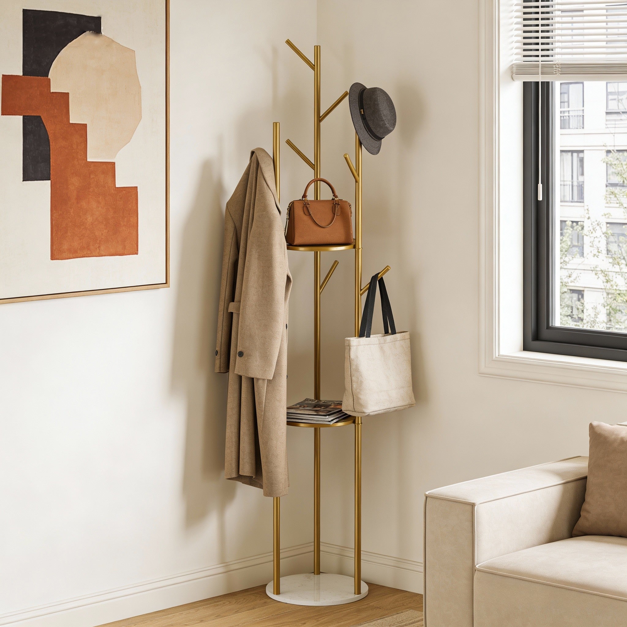 Hall Tree Coat Rack - Budget-friendly, Space-saving Garment Stand