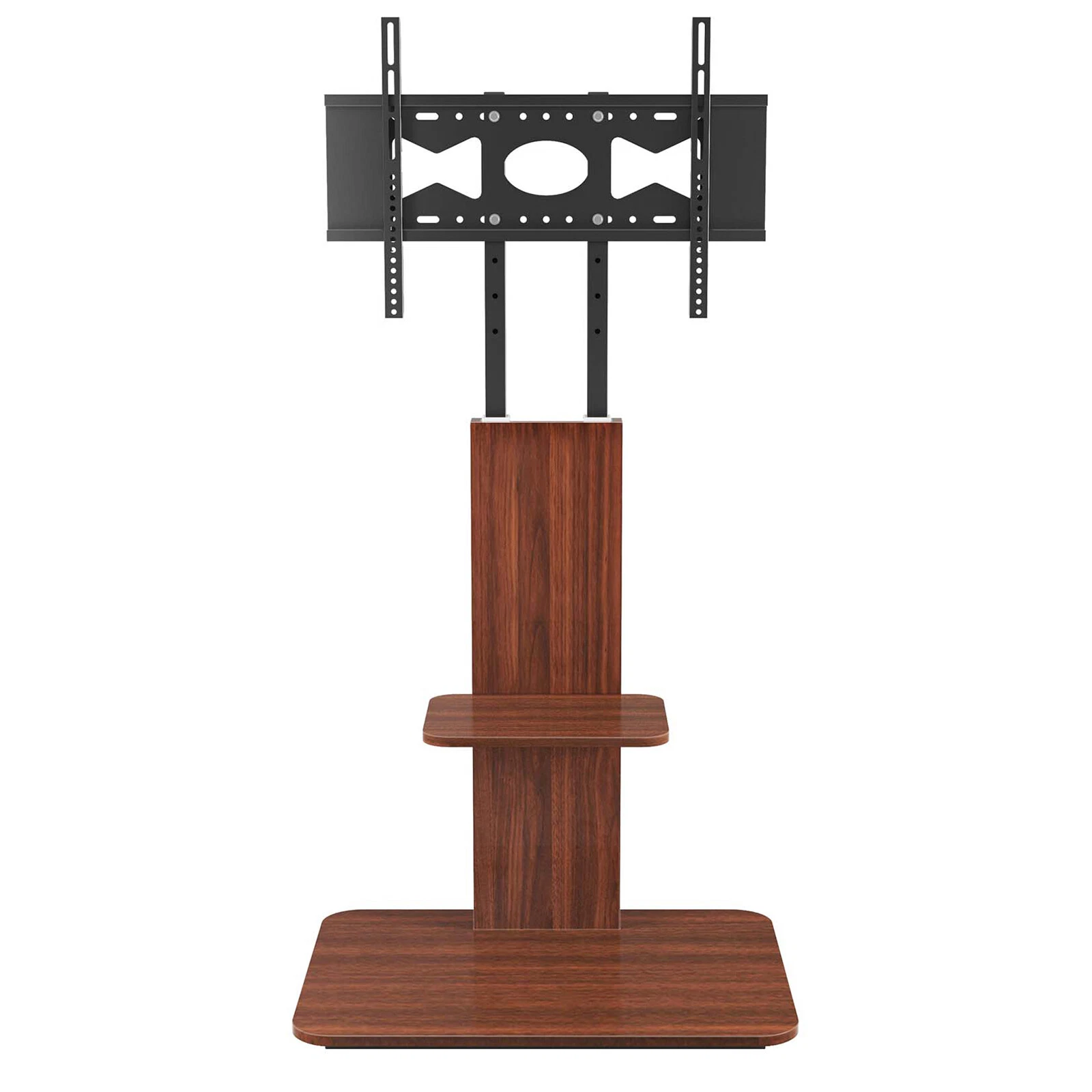 Floor TV Mount Stand with Wood Shelves for 32-65” LCD VESA 600x400mm