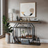 47.3" Long Console Table Industrial Sofa Table with Geometric Base Storage Shelf