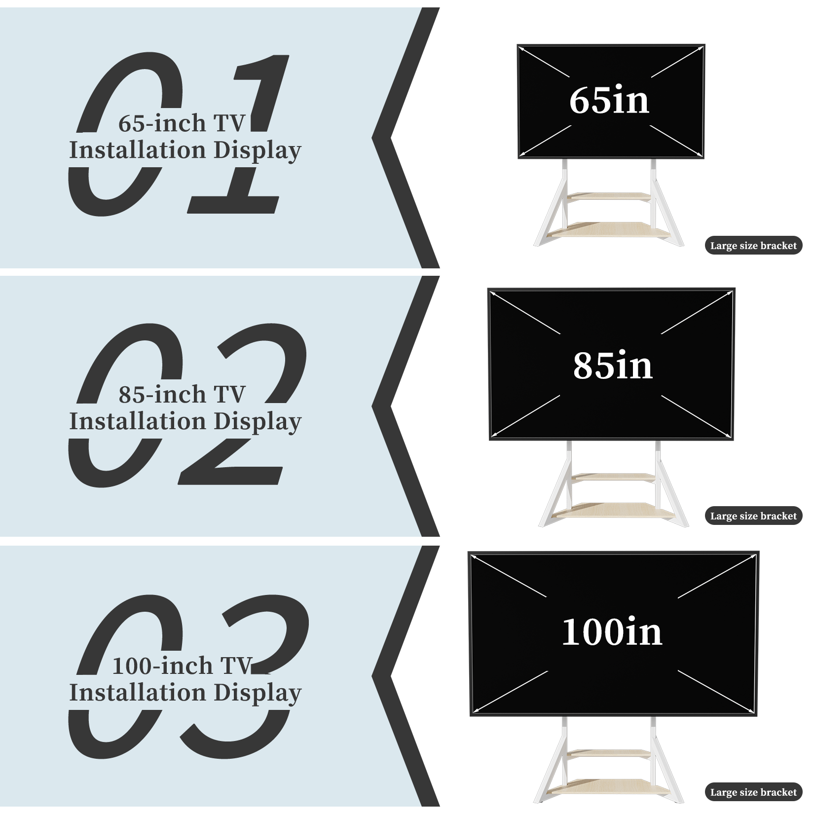 Mobile TV Stand with Rolling Wheels -  Self Innovative Design