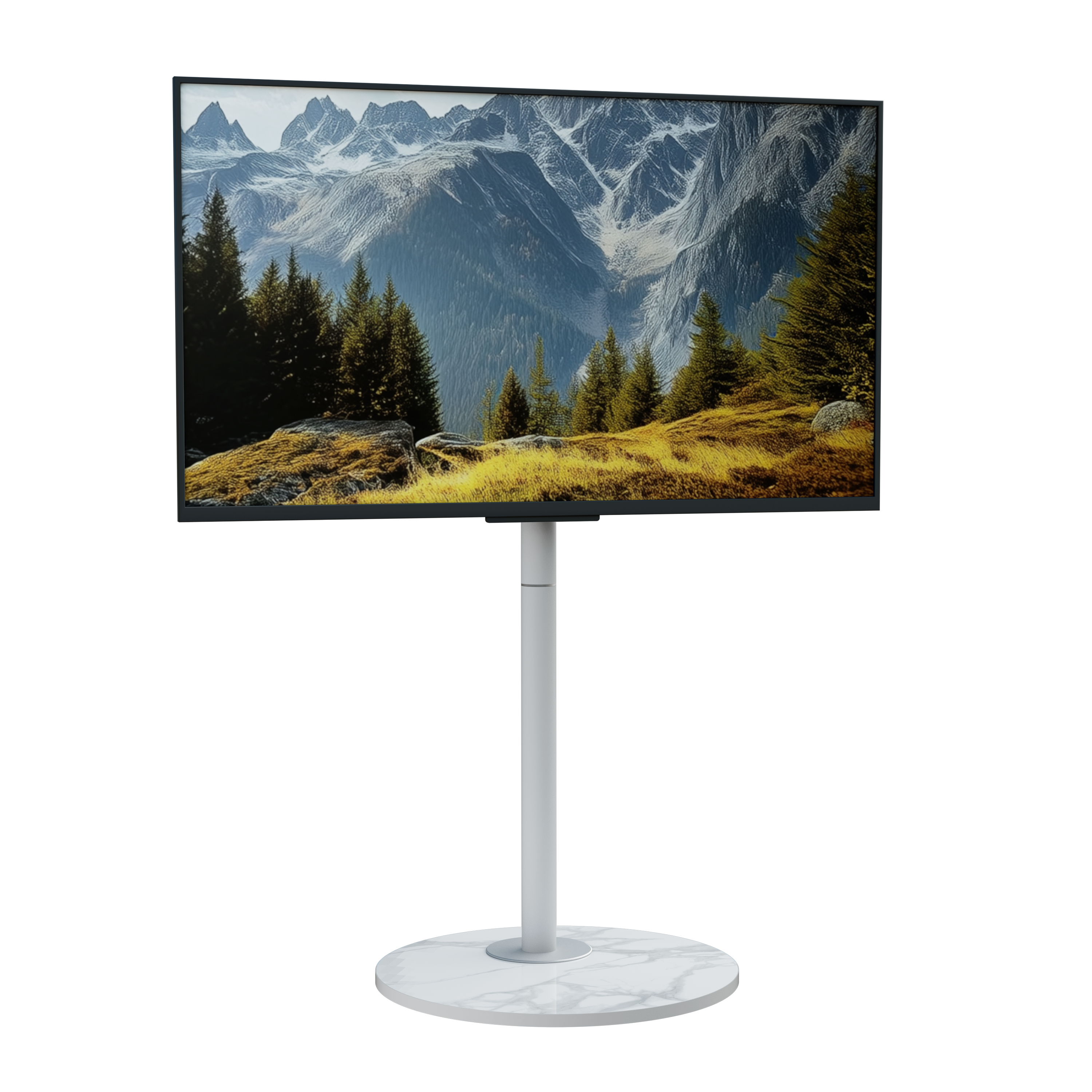 Floor TV Stand: Minimalist TV Floor Stand for 40”-75” TV Stand with Sintered Stone Base for Living Room, Max Load of 40KG