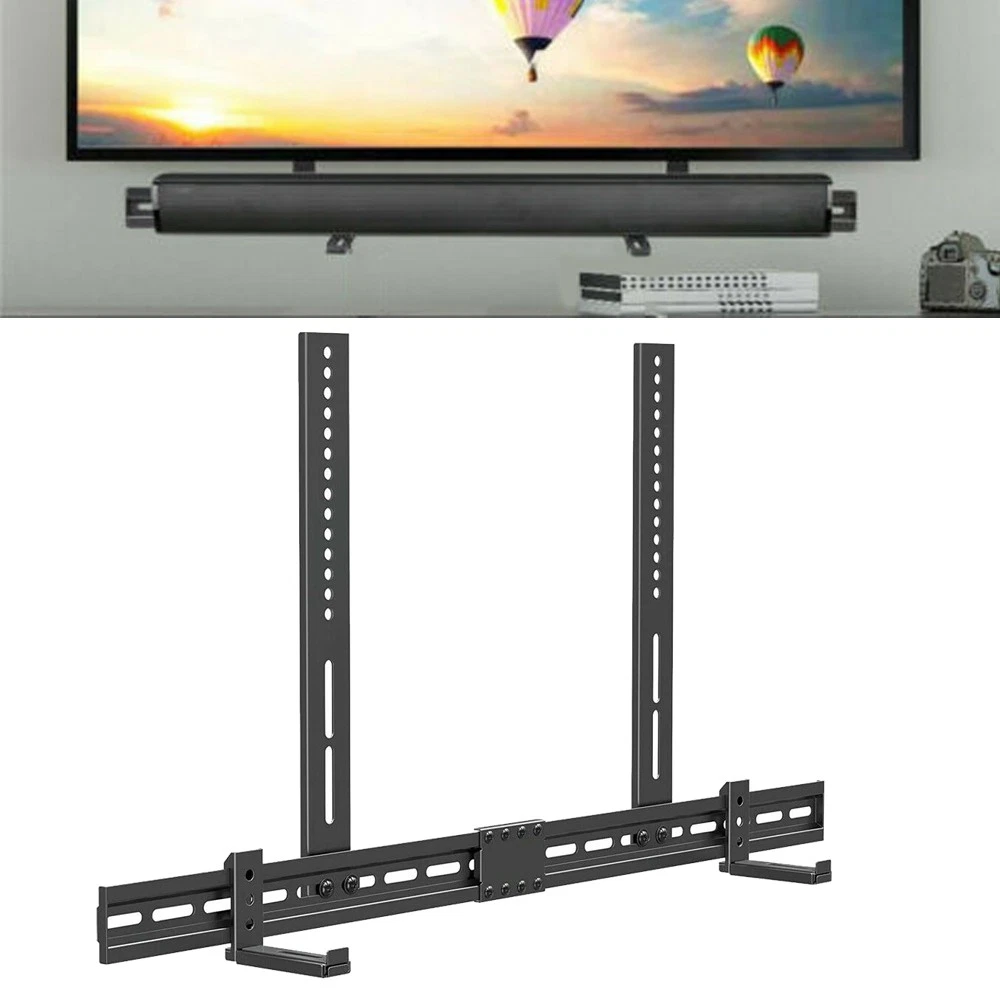 Universal Soundbar Bracket Wall Mounted Sound Bar TV Mount Hanger Stand Under/ Over TV
