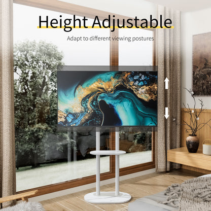 Mid Century TV Floor Stand for 40”-75” Height Adjustable TV Mount