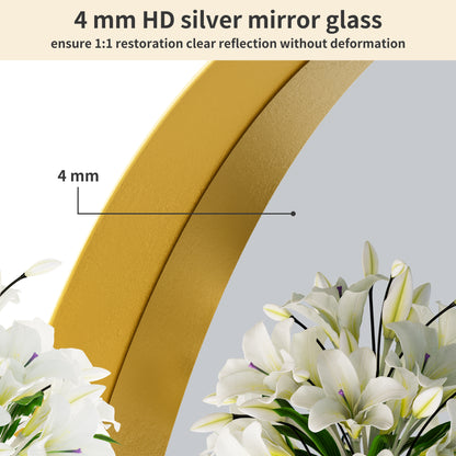 Brushed Gold Aluminum Framed Oval Wall Mirror
