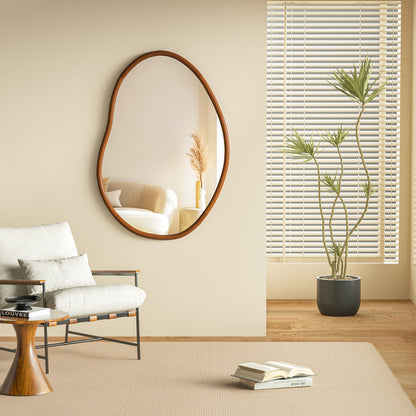 Asymmetrical Wood Mirror Irregular Wall Mirror, Same as Amazon