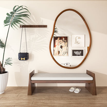 Asymmetrical Wood Mirror Irregular Wall Mirror, Same as Amazon