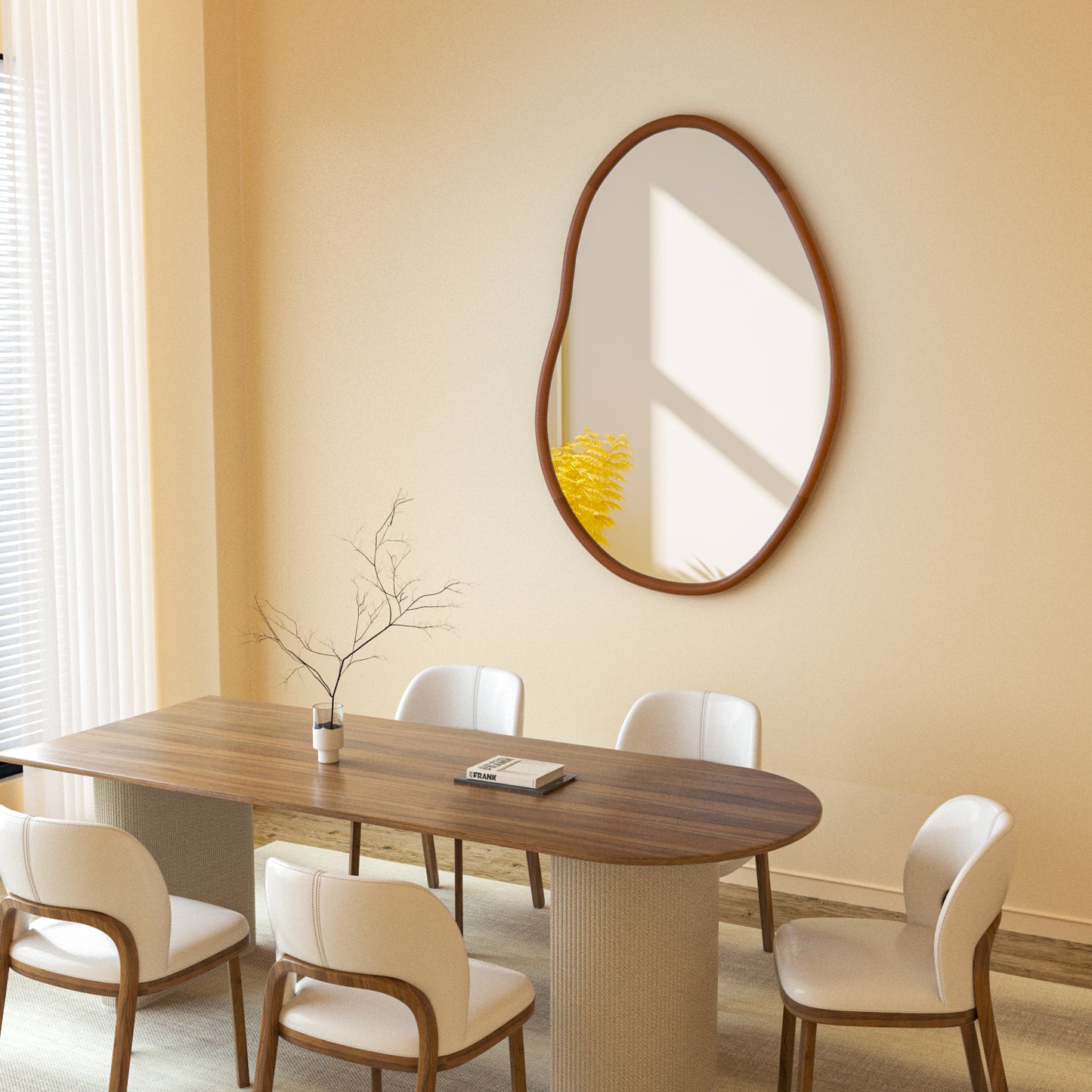 Asymmetrical Wood Mirror Irregular Wall Mirror, Same as Amazon