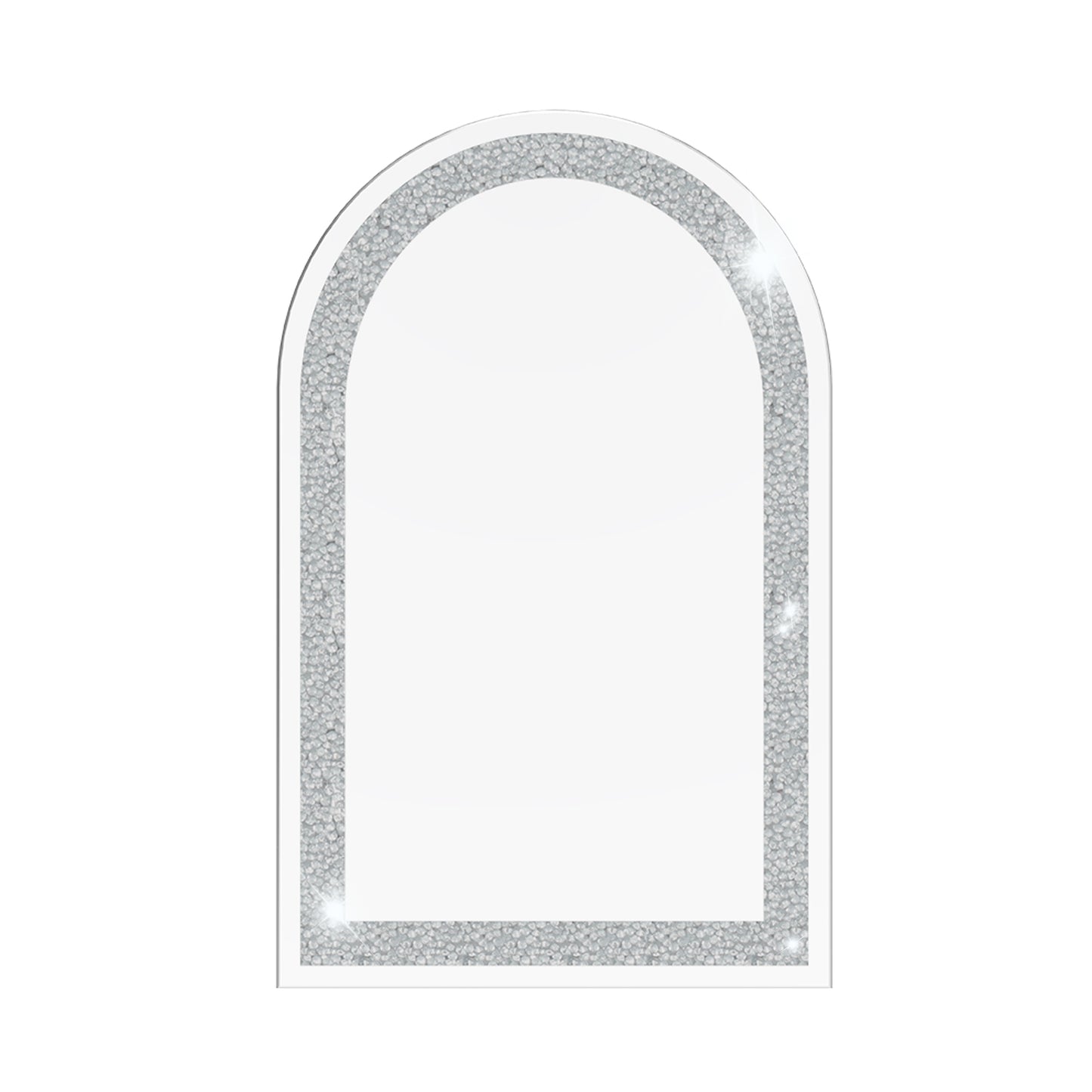 Arched-frame Wall Mirror with Crystal Crushed Diamond Inlay