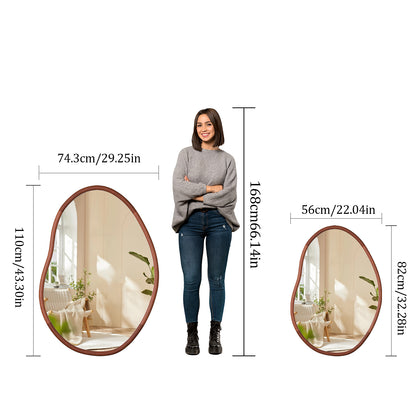 Asymmetrical Wood Mirror Irregular Wall Mirror, Same as Amazon