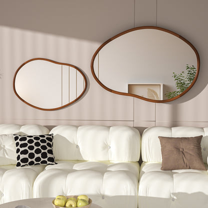 Asymmetrical Wood Mirror Irregular Wall Mirror, Same as Amazon