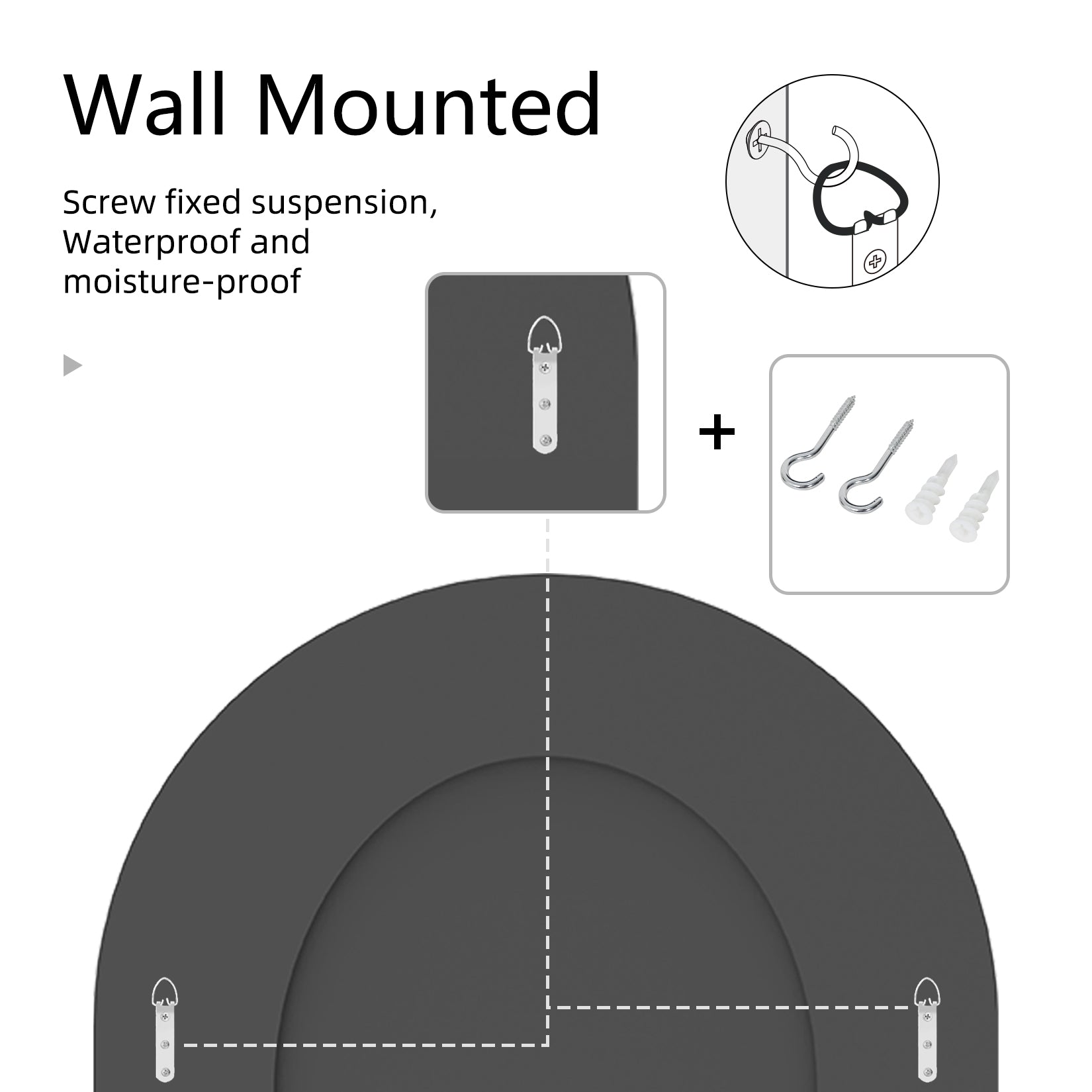 Arched-frame Wall Mirror with Crystal Crushed Diamond Inlay