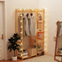 Functional Bamboo Garment Rack Stand w/ Storage Shelves