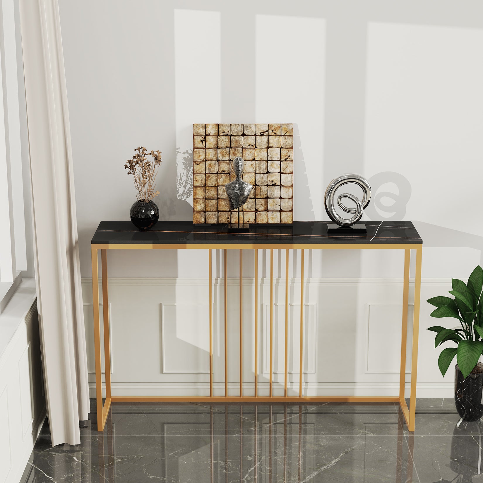 Modern Long Console Table Sofa Table for Hallway Foyer