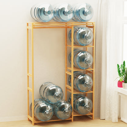 Functional Bamboo Garment Rack Stand w/ Storage Shelves