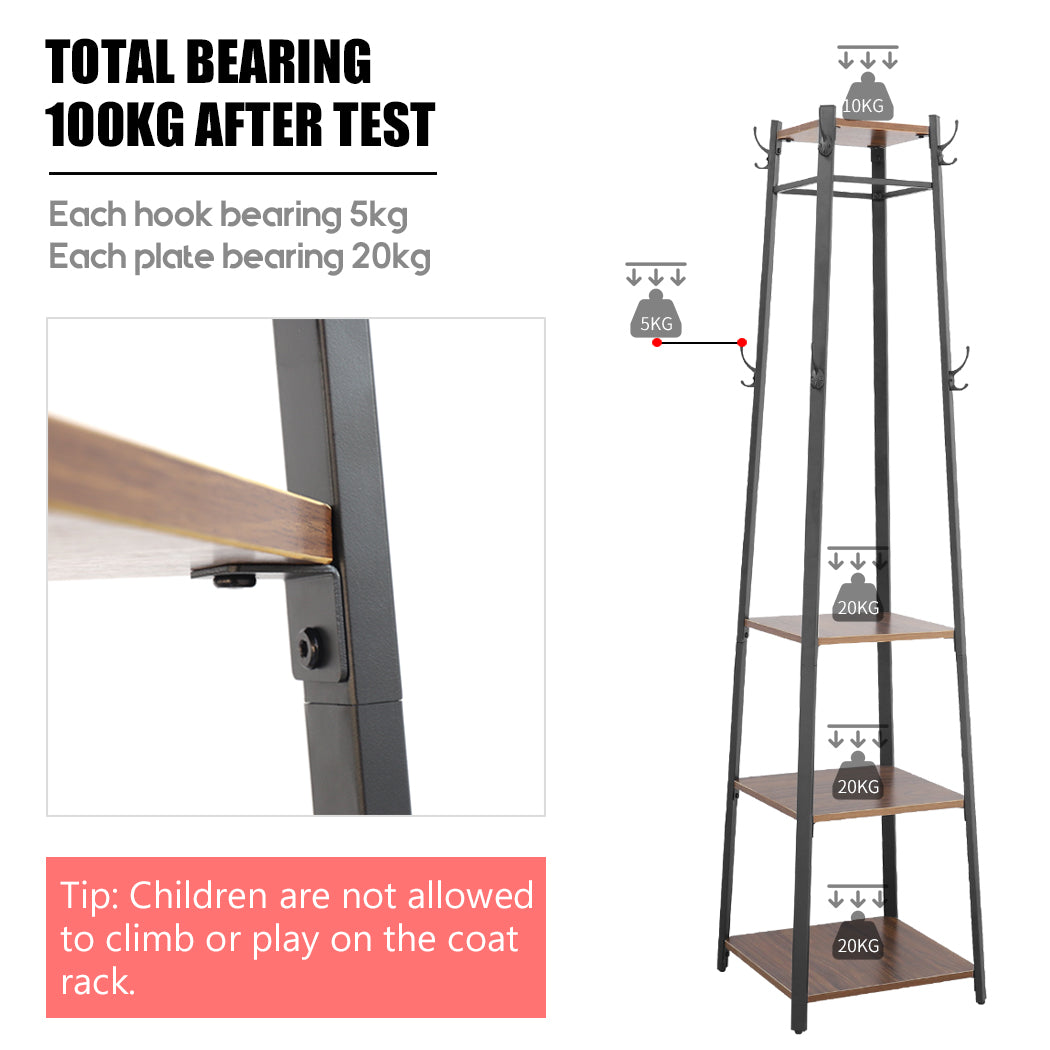 Industrial Metal Coat Rack Stand Hanging Clothes