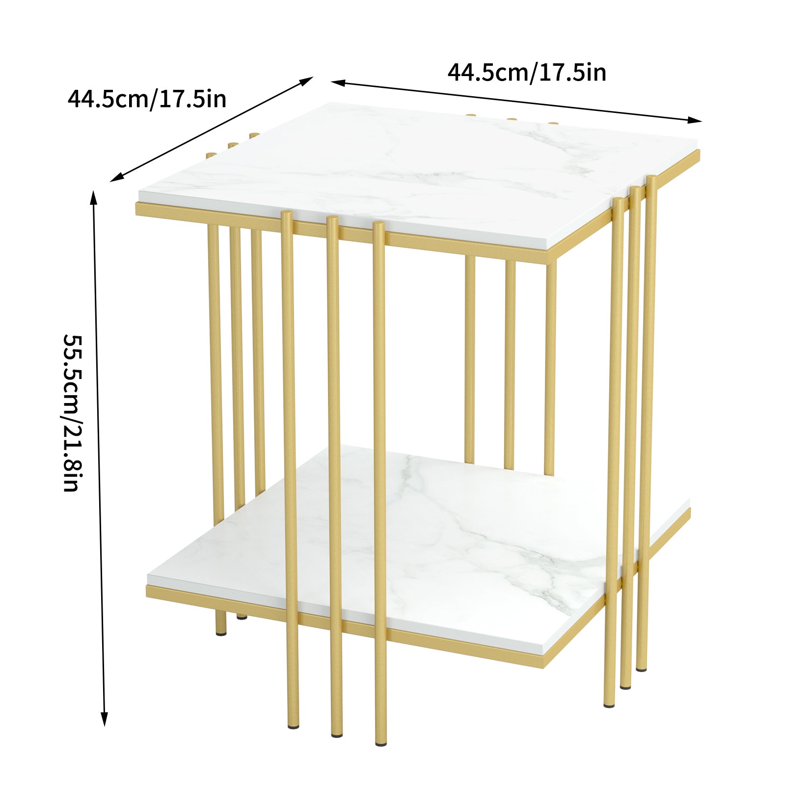 2 Tiers Bedside Table Sintered Stone Tabletop