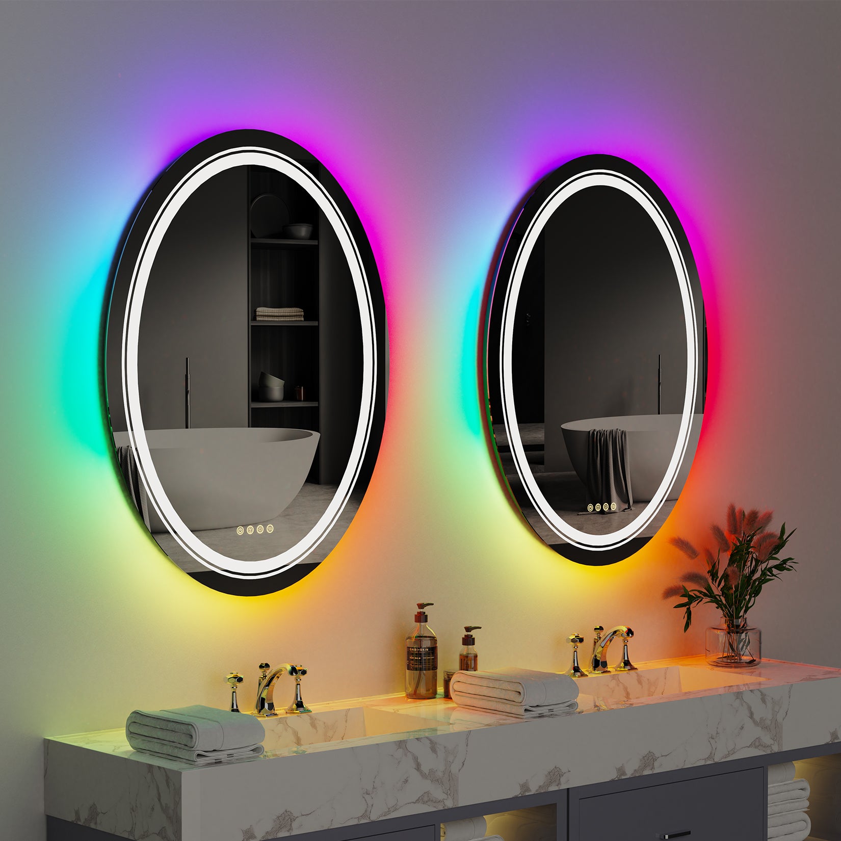 Oval RGB Bathroom Mirror