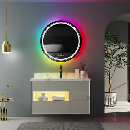 Round Led RGB Backlit Bathroom Mirror