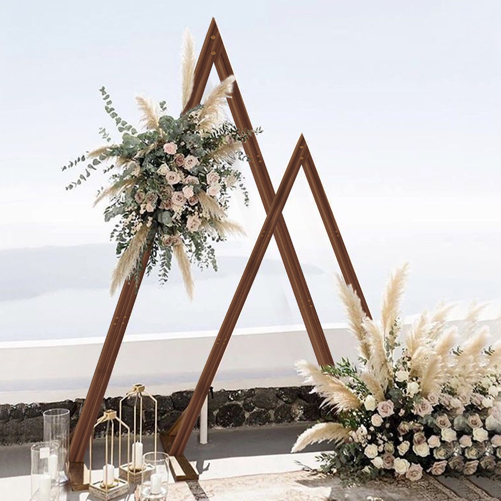 wooden wedding trellis Wooden Wedding Arch – 2 Pack Outdoor Ceremony Backdrop Stand – WisFor