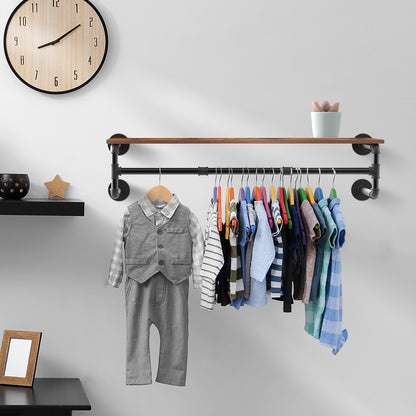 Metal Pipe Clothes Rack Wall Open Storage