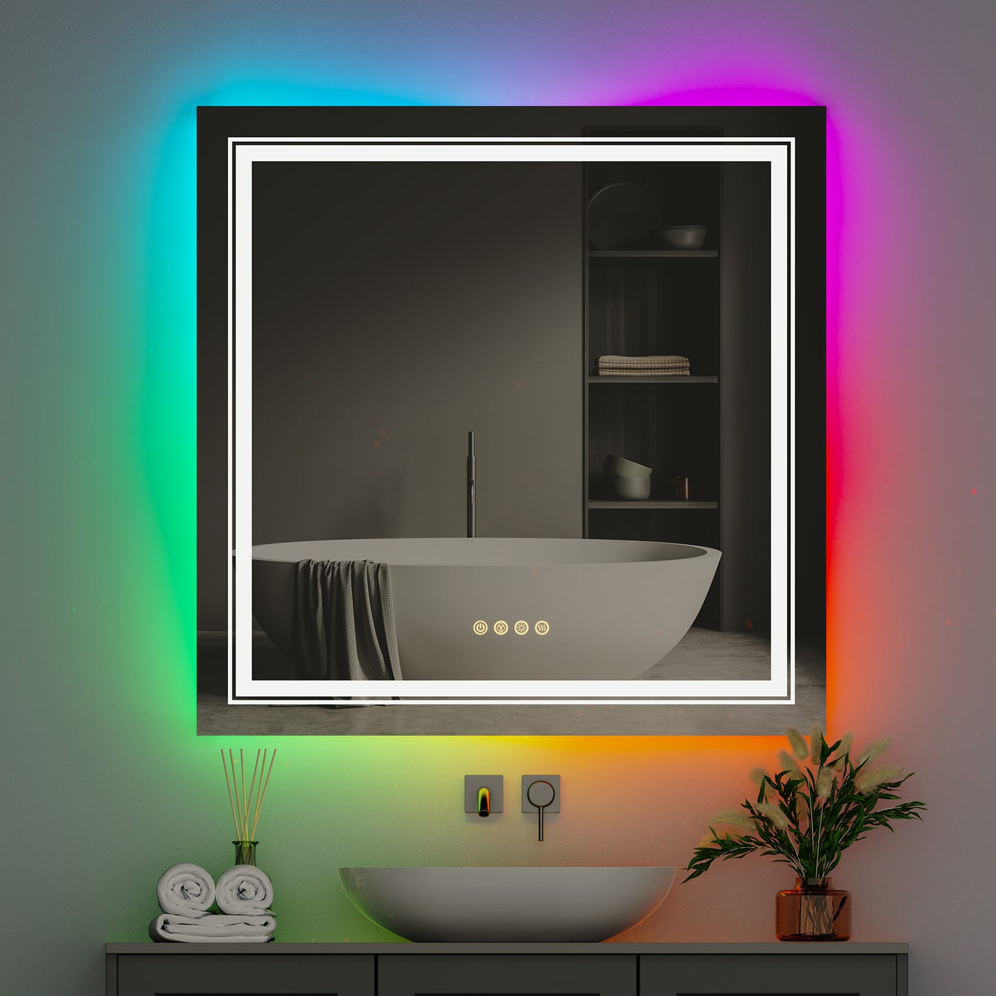 Bathroom Vanity Mirror RGB Backlit