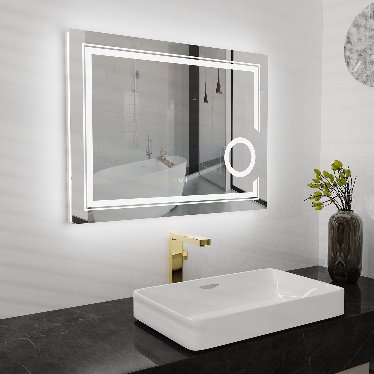 Smart Wall Vanity Mirror with 3X Magnifier