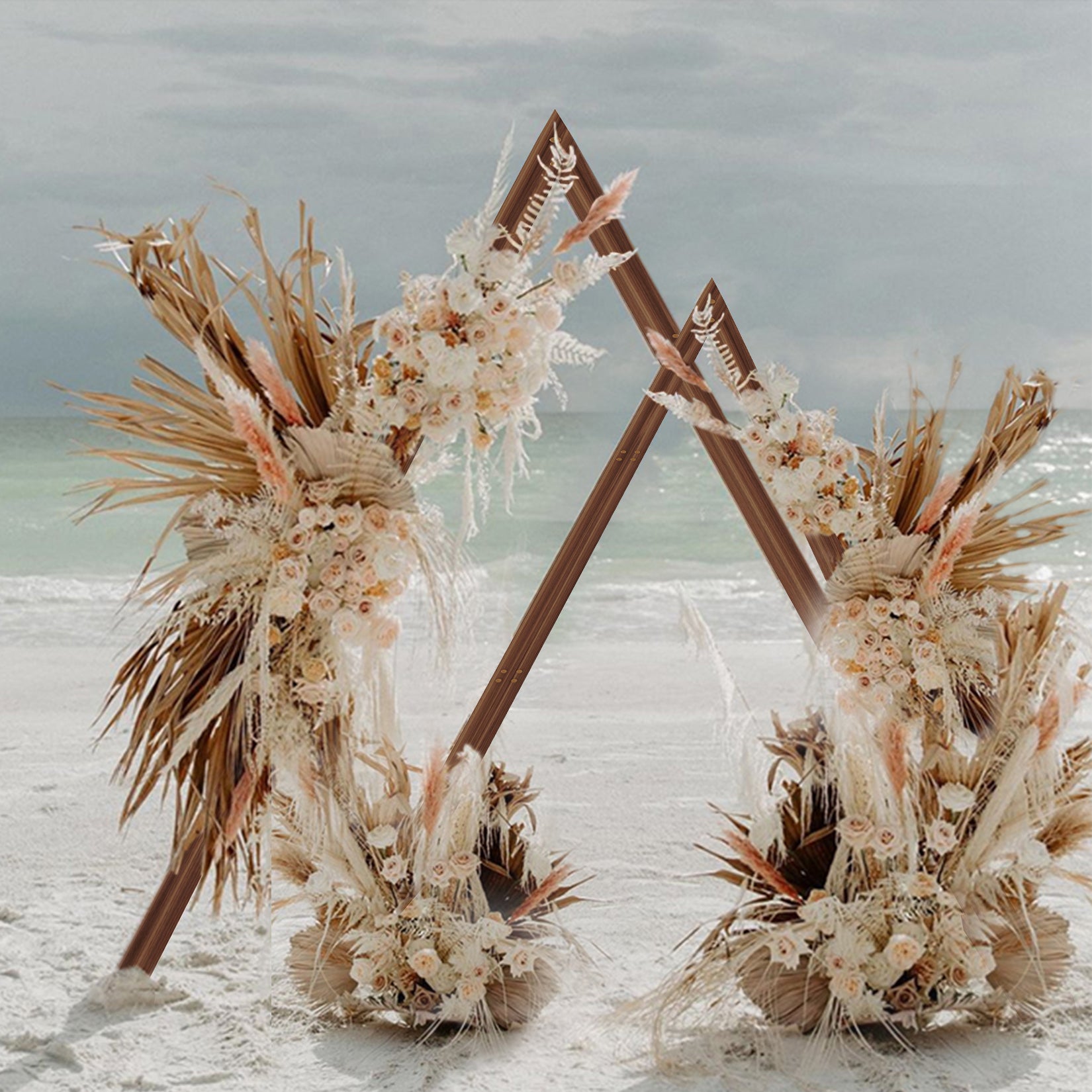 wedding stand with flowers on 