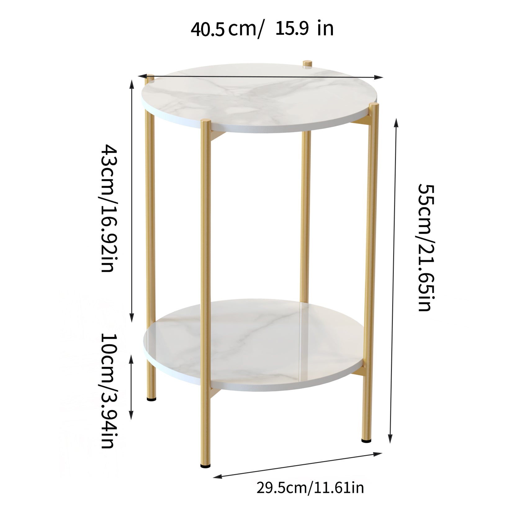 Round Sintered Stone Side Accent Table