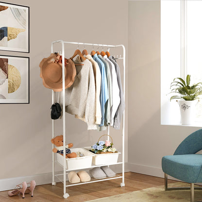 Metal Clothes Rack on Wheels