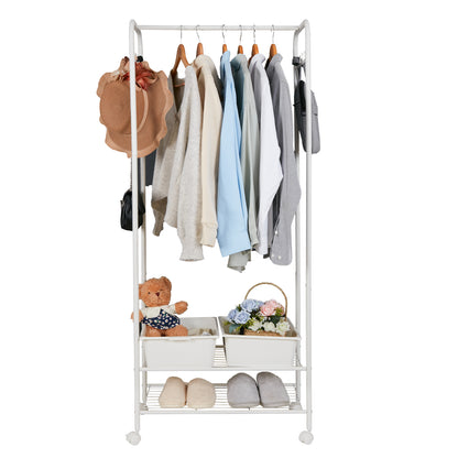 Metal Clothes Rack on Wheels