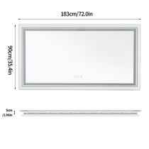 Dimmable Led Bathroom Mirror - Backlit, 1830x900mm Large Vanity Mirror ...