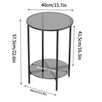 Round Glass Top Sofa Side Table