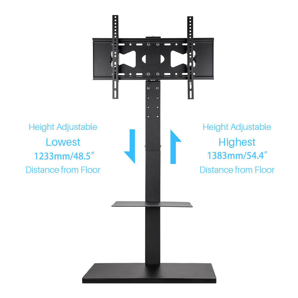 Floor TV Stand For 32"-65" w/ Swivel Bracket Cantilever & 2 Shelves