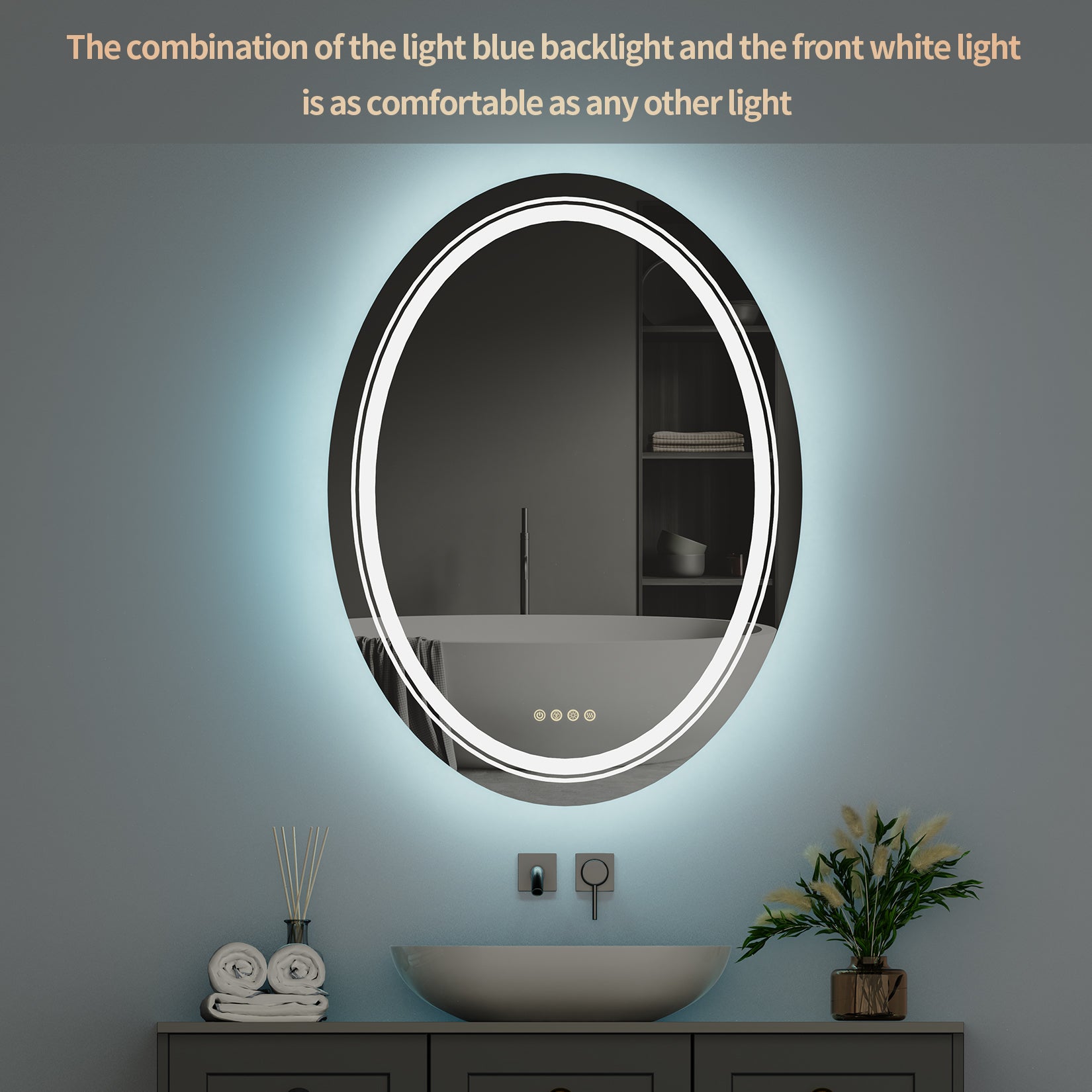 Oval RGB Bathroom Mirror