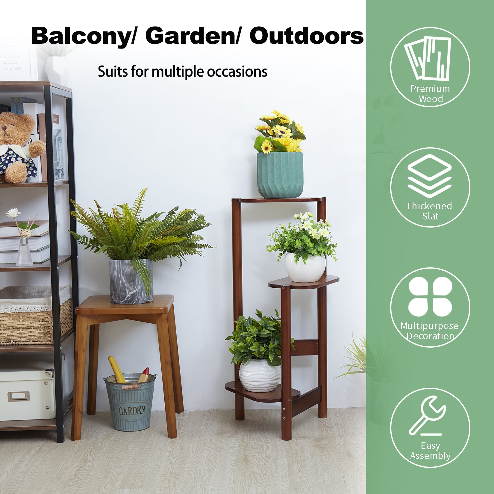 Bamboo Corner Plants Holder