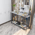 Modern Console Foyer Table w/ Metal Black Frame