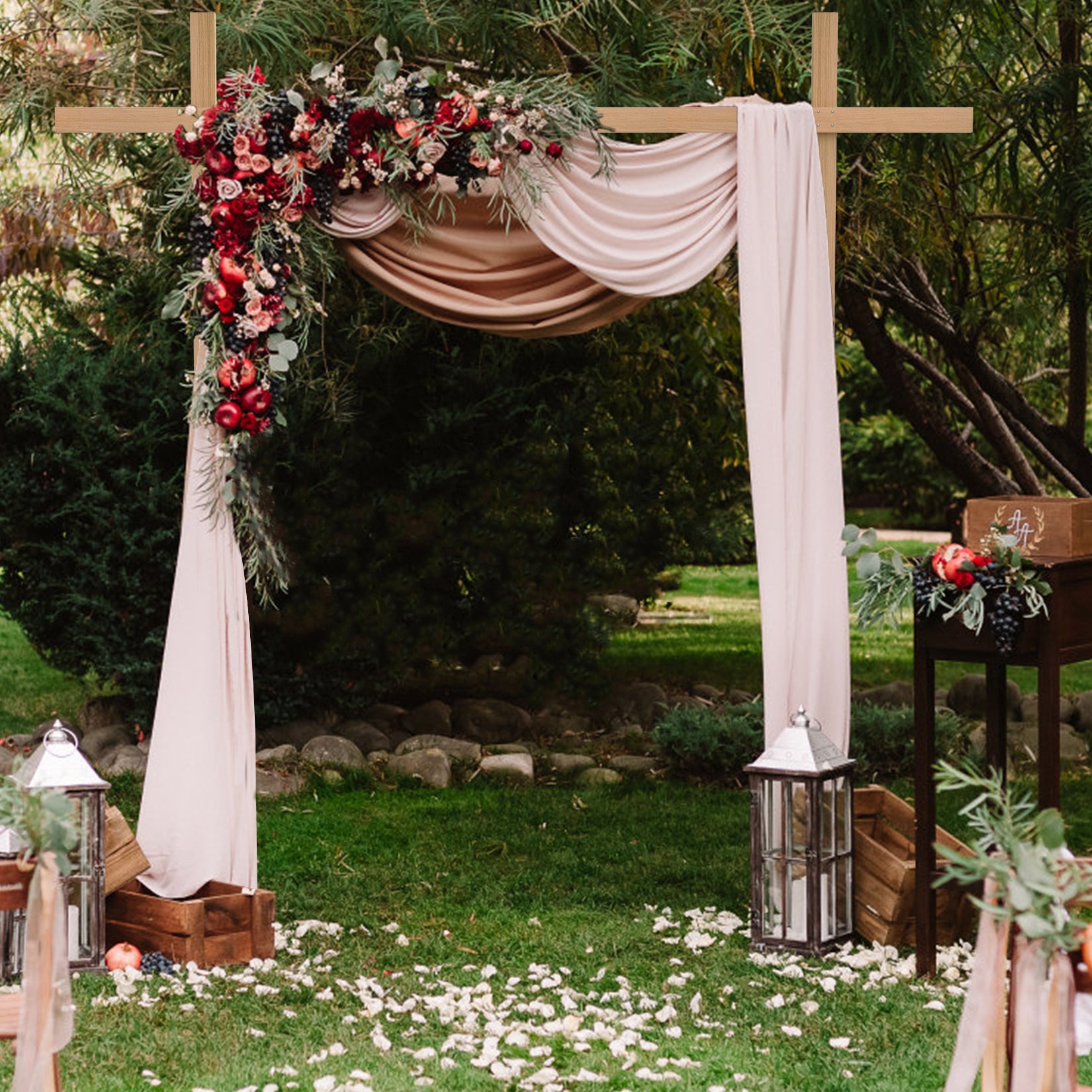 Wooden Wedding Arch - Outdoor Garden Flower Arbor Ceremony Arch – WisFor