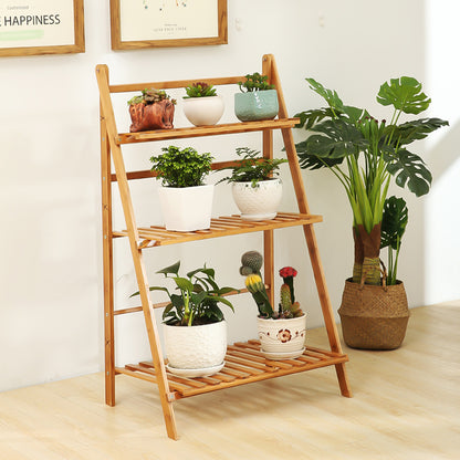 Foldable Bamboo Plant Flower Stand