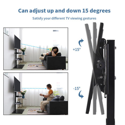 Swivel Tall Corner Floor TV Stand 32-65in w/ Media Storage